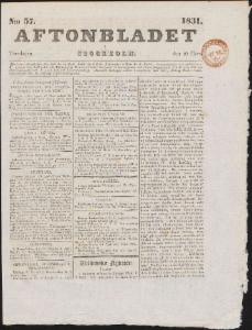 Aftonbladet Torsdagen den 10 Mars 1831