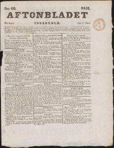 Aftonbladet Måndagen den 21 Mars 1831