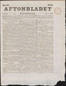 Aftonbladet Tisdagen den 22 Mars 1831