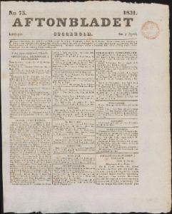 Aftonbladet April 1831