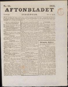 Aftonbladet Torsdagen den 14 April 1831