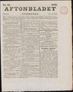 Aftonbladet Lördagen den 16 April 1831
