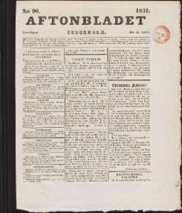 Sida 1 Aftonbladet 1831-04-21