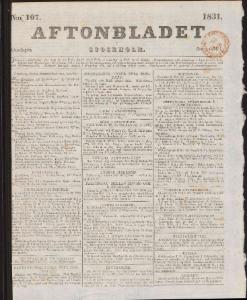 Aftonbladet Onsdagen den 11 Maj 1831