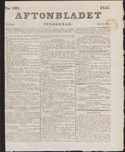 Aftonbladet Lördagen den 14 Maj 1831