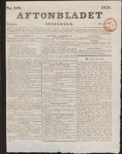 Aftonbladet Måndagen den 16 Maj 1831