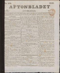 Aftonbladet Onsdagen den 18 Maj 1831