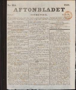Aftonbladet Fredagen den 20 Maj 1831