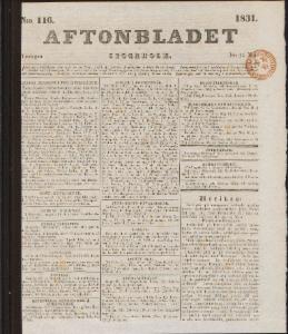 Aftonbladet Tisdagen den 24 Maj 1831