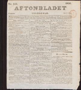 Aftonbladet 1831-06-27