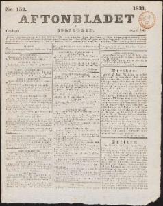 Aftonbladet Onsdagen den 6 Juli 1831