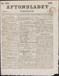 Aftonbladet Torsdagen den 7 Juli 1831