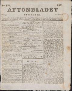 Aftonbladet Tisdagen den 12 Juli 1831