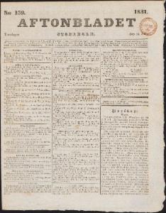 Aftonbladet Torsdagen den 14 Juli 1831