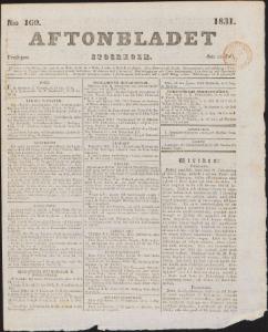 Aftonbladet Fredagen den 15 Juli 1831