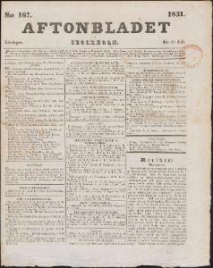Aftonbladet Lördagen den 23 Juli 1831
