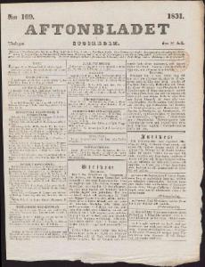 Aftonbladet Tisdagen den 26 Juli 1831