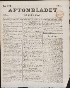 Aftonbladet Lördagen den 30 Juli 1831