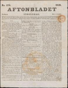 Aftonbladet Onsdagen den 3 Augusti 1831