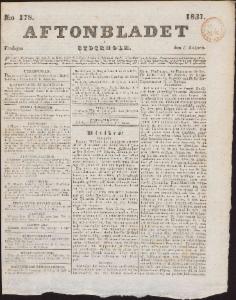 Aftonbladet Fredagen den 5 Augusti 1831