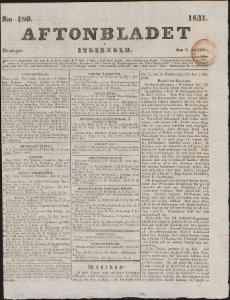 Aftonbladet Måndagen den 8 Augusti 1831