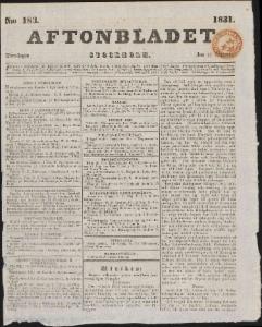 Aftonbladet Torsdagen den 11 Augusti 1831