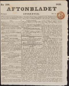 Sida 1 Aftonbladet 1831-08-19