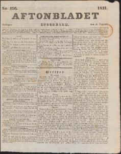 Aftonbladet Fredagen den 26 Augusti 1831