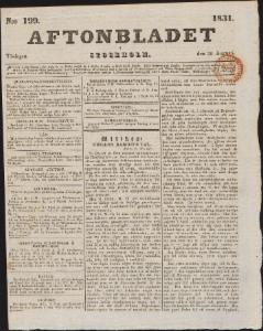 Aftonbladet Tisdagen den 30 Augusti 1831