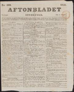 Aftonbladet Onsdagen den 31 Augusti 1831