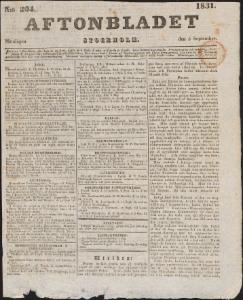 Aftonbladet Måndagen den 5 September 1831