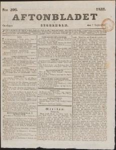 Aftonbladet Onsdagen den 7 September 1831