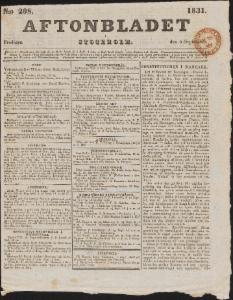 Aftonbladet Fredagen den 9 September 1831