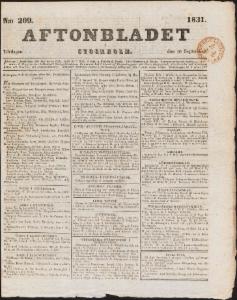 Aftonbladet Lördagen den 10 September 1831