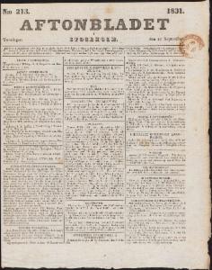 Aftonbladet Torsdagen den 15 September 1831