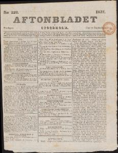 Sida 1 Aftonbladet 1831-09-23