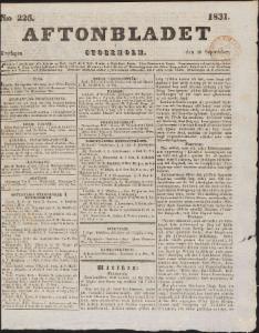 Aftonbladet Fredagen den 30 September 1831