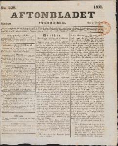 Aftonbladet Måndagen den 3 Oktober 1831