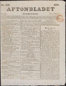 Sida 1 Aftonbladet 1831-10-15