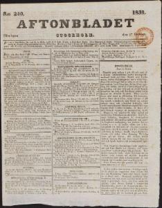 Aftonbladet Måndagen den 17 Oktober 1831