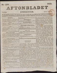 Aftonbladet Onsdagen den 19 Oktober 1831