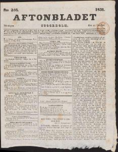 Sida 1 Aftonbladet 1831-10-24