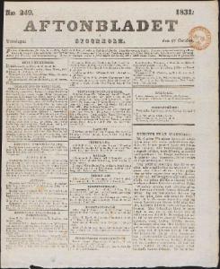 Sida 1 Aftonbladet 1831-10-27