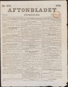 Aftonbladet Tisdagen den 1 November 1831