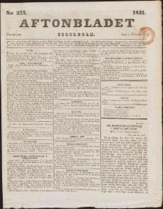 Aftonbladet Torsdagen den 3 November 1831