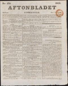 Aftonbladet Måndagen den 7 November 1831