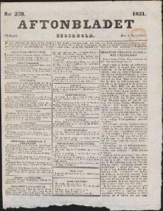 Aftonbladet Tisdagen den 8 November 1831