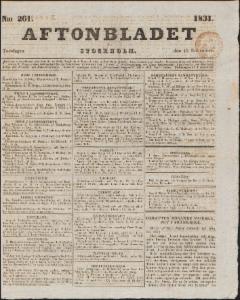 Aftonbladet Torsdagen den 10 November 1831