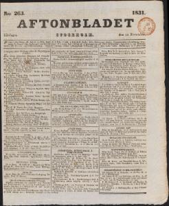 Aftonbladet Lördagen den 12 November 1831
