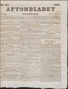 Aftonbladet Torsdagen den 17 November 1831